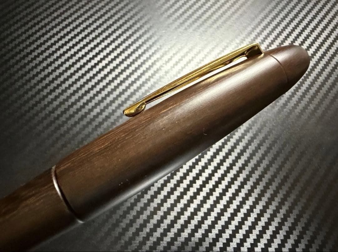 未使用に近い プラチナ 出雲 鉄刀木 F 細字 万年筆