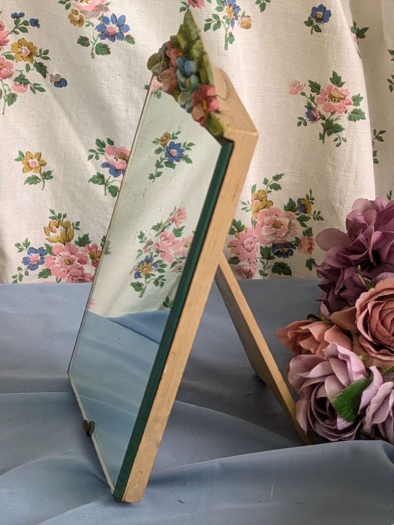 イギリス アンティーク バーボラミラー 卓上ミラー