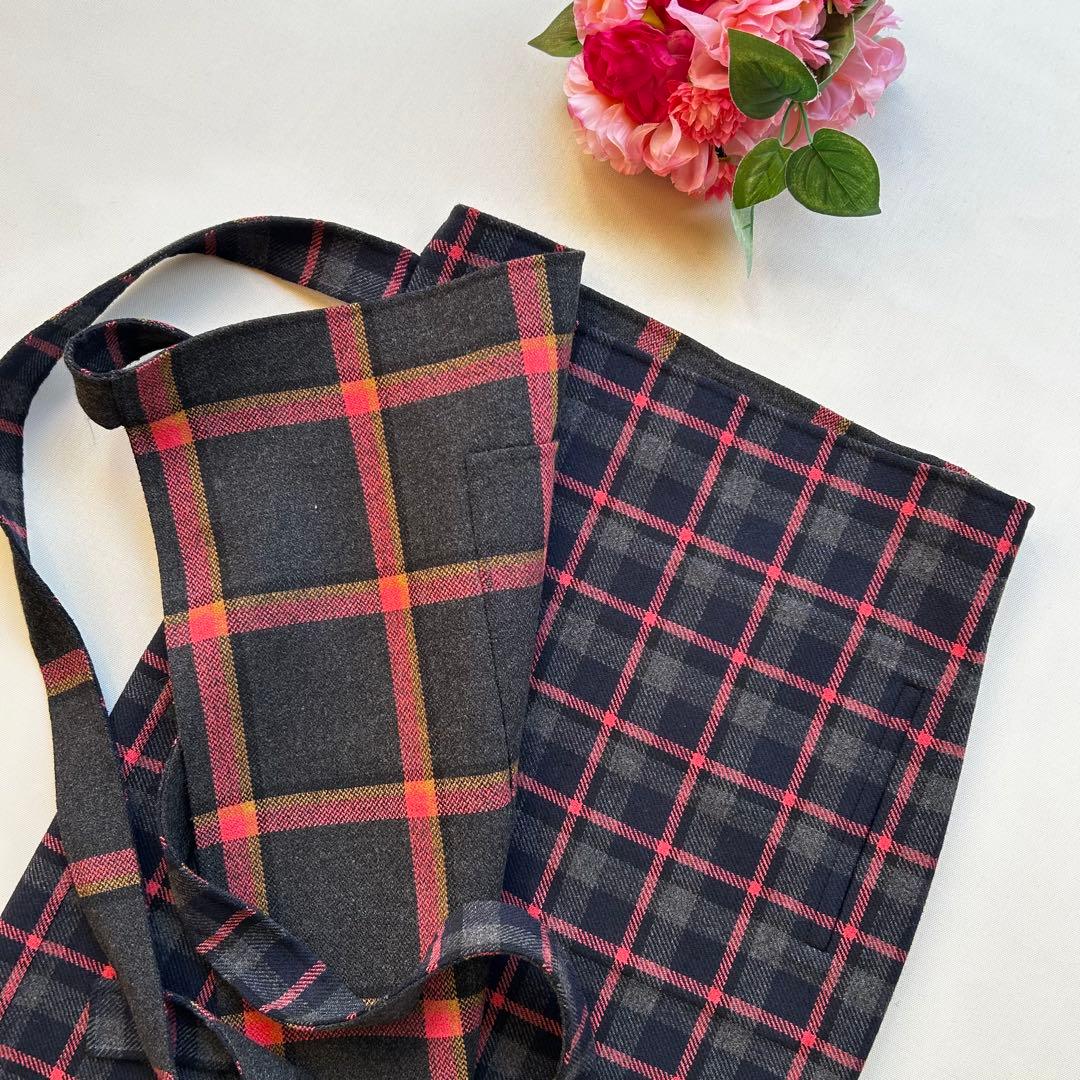 極美品　ドゥロワー　2way リバーシブル　チェック柄スカート　巻きスカート