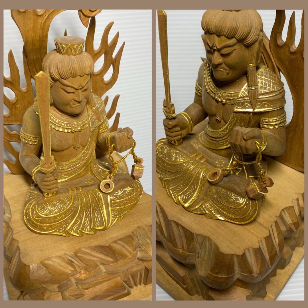 八体仏 不動明王 有馬頼底(相國大龍)書付 臨済宗 白檀木彫仏像