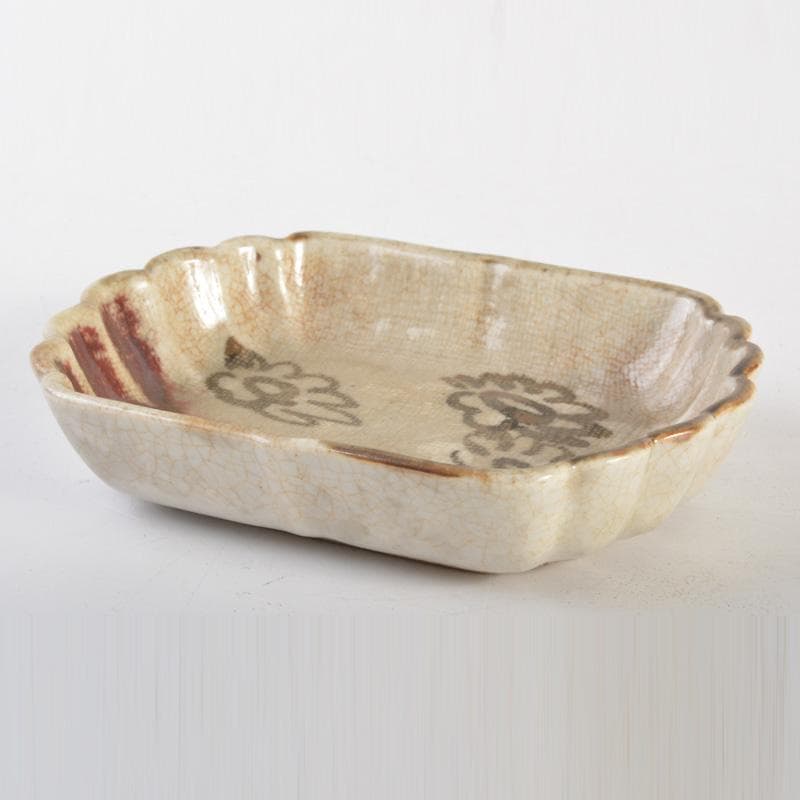 瀬戸焼　古瀬戸　鉄絵　花文　小皿　銘々皿　十一客　C　6607A