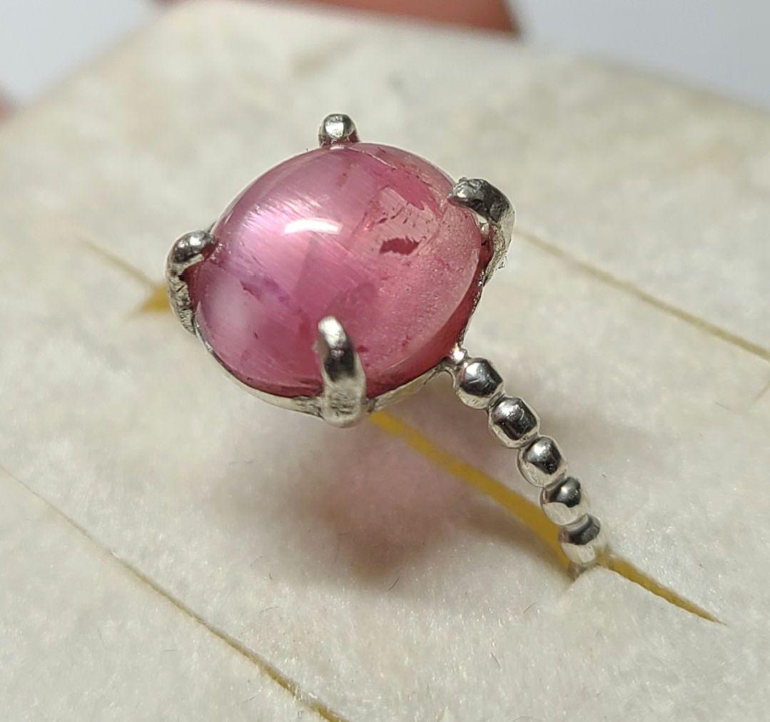 eri★ブラジルピンクトルマリンキャッツアイ★リングオーダー