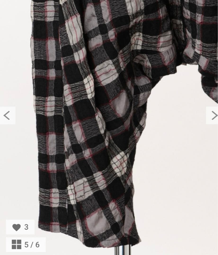 新品タグ付き　センソユニコ　慈雨 シュランケンチェック　パンツ　40