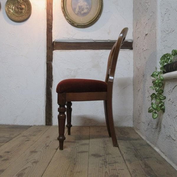 イギリス アンティーク 家具 バルーンバックチェア 椅子 イス 英国 4303e