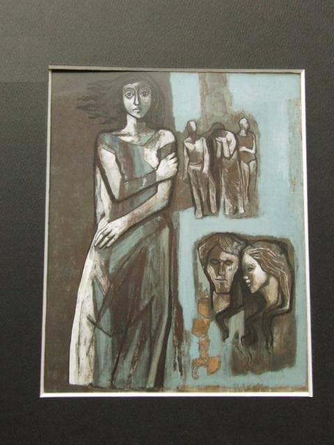 大森運夫、【彷徨の季節】、希少な額装用画集より、新品額装付