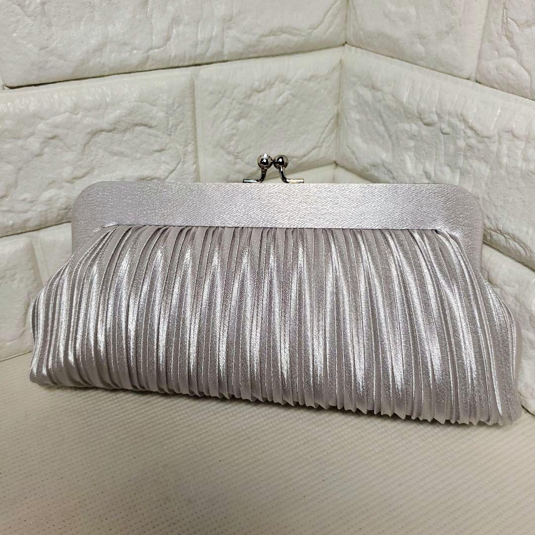 【極美品】Tokyo SOIR シルバー プリーツ パーティーバッグ 箱付き