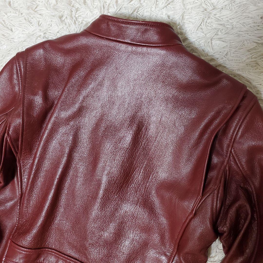 極美品 AVIREX シングルライダース レザージャケット L ボルドー メンズ