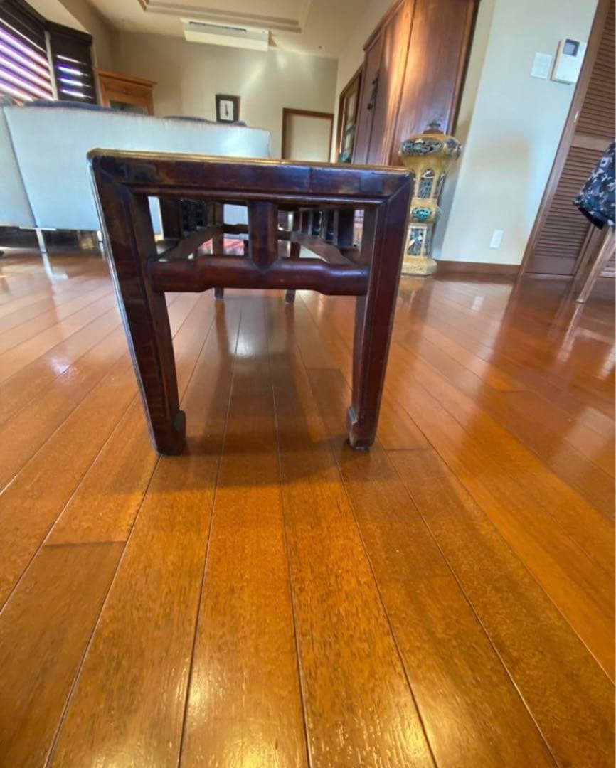 中国骨董家具　長椅子　無垢材　飾り台　オブジェ
