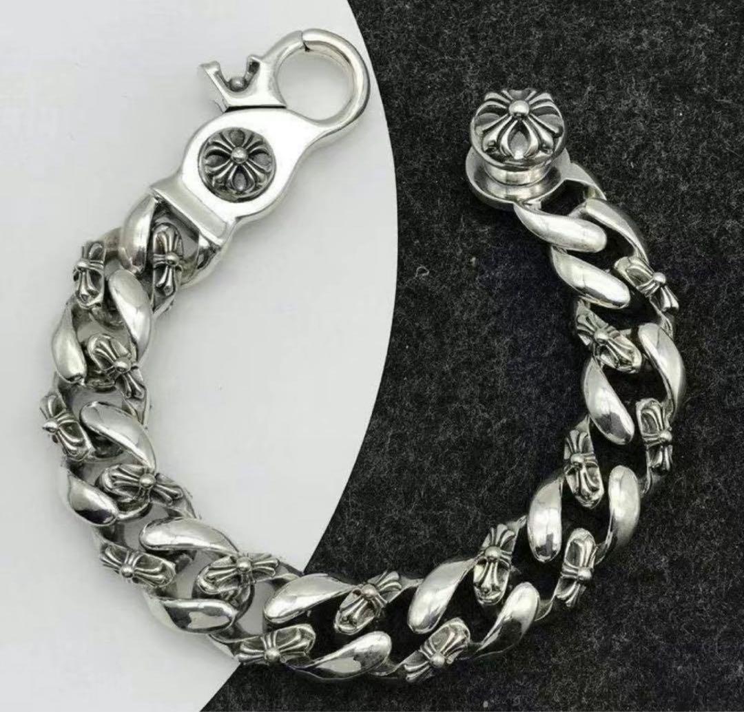 h*i様 Chrome Hearts 風 シルバーチェーンブレスレット