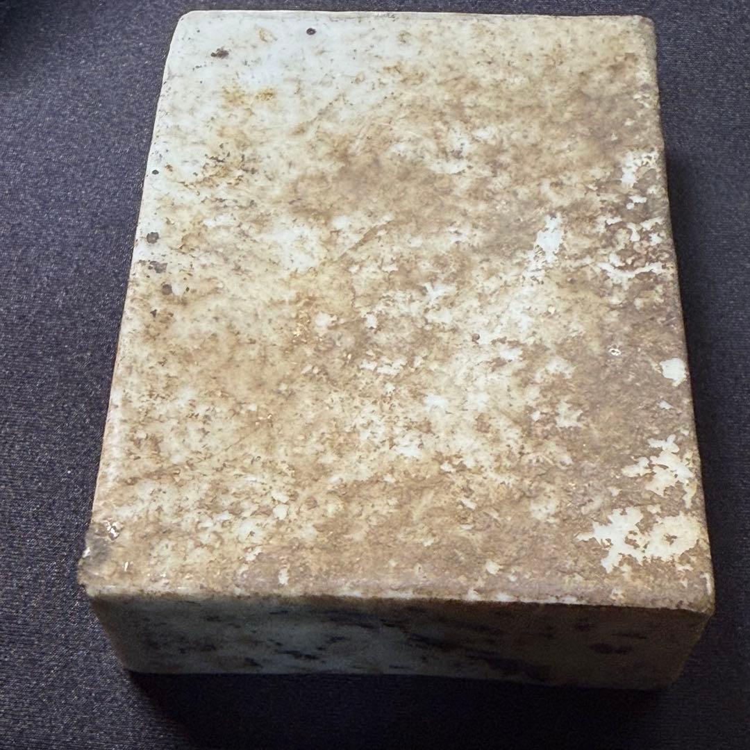 古陶器 水滴 江戸期 掻き落とし 椿文 出土品 文房具 古民藝 アンティーク