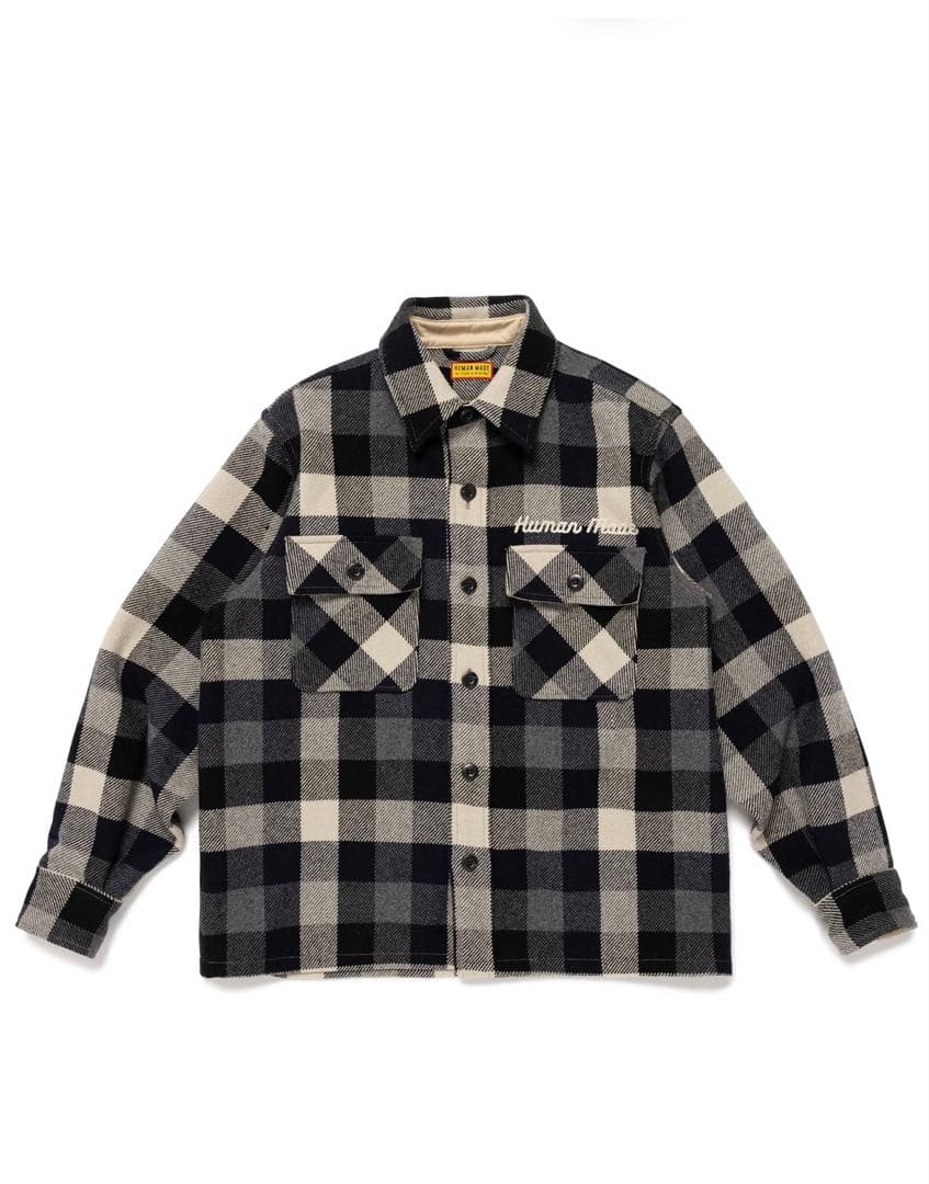 HUMANMADE ヒューマンメイド ウールチェックシャツジャケット ブラックS