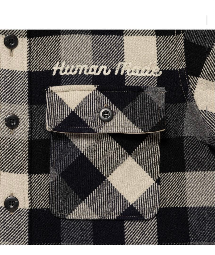 HUMANMADE ヒューマンメイド ウールチェックシャツジャケット ブラックS