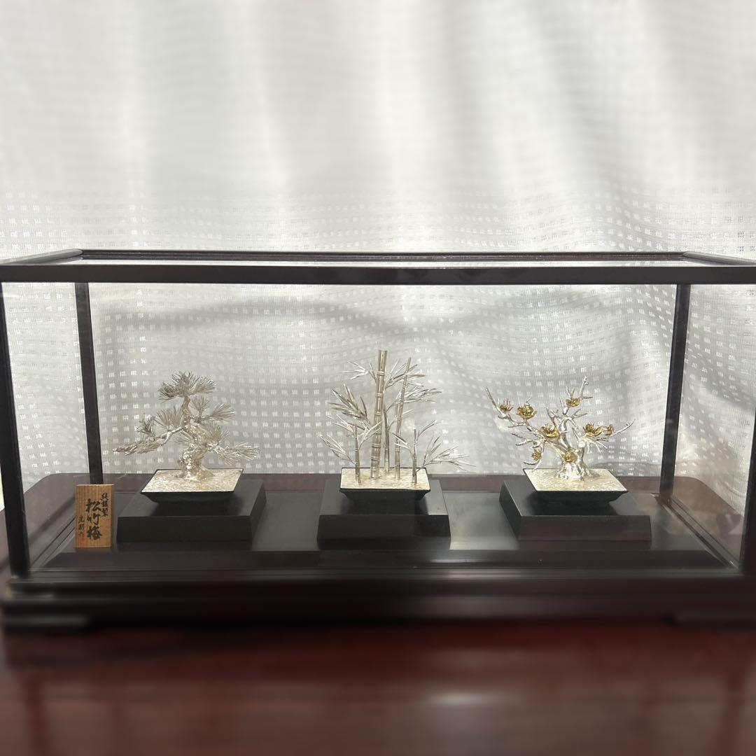 光則 高級品 純銀 盆栽 三点 2号