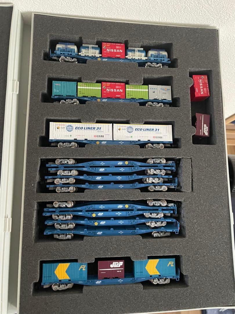 【手摺壊れ修復済】Nゲージ　コキ100、101、107 19両　コンテナまとめ