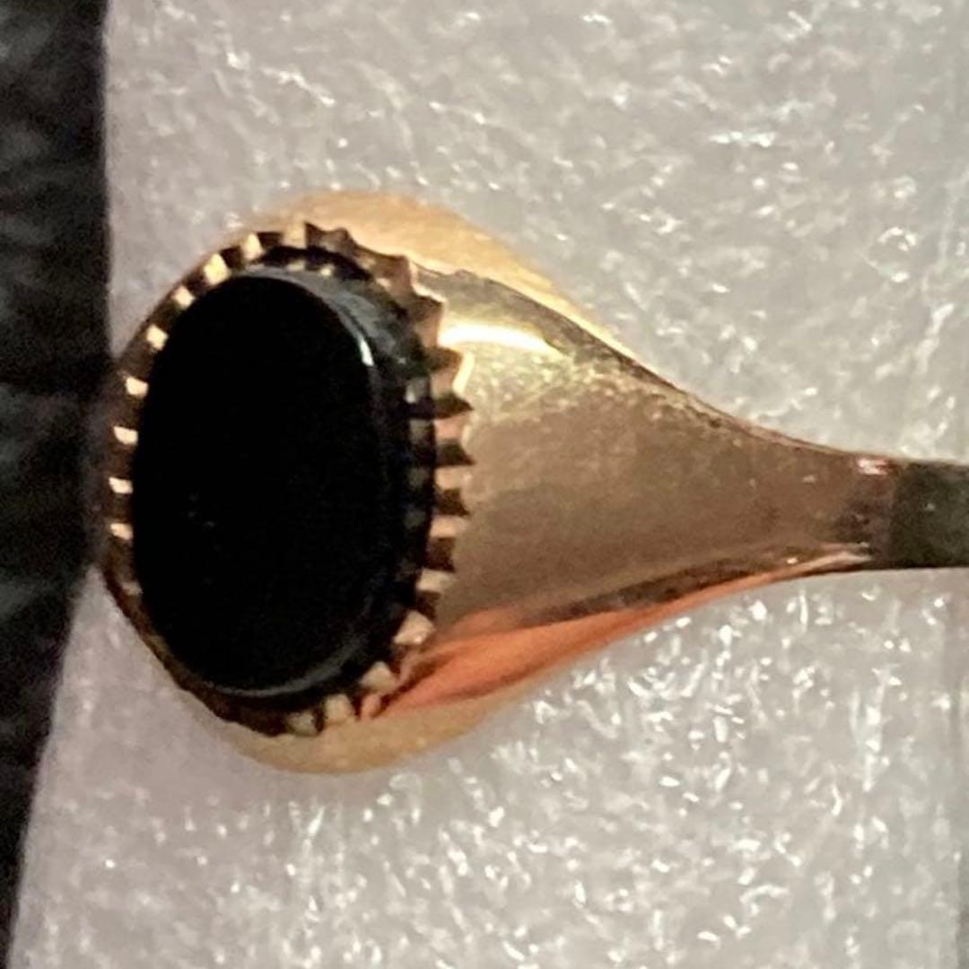 シグネットリング ヴィンテージ 9K イギリス製 オニキス