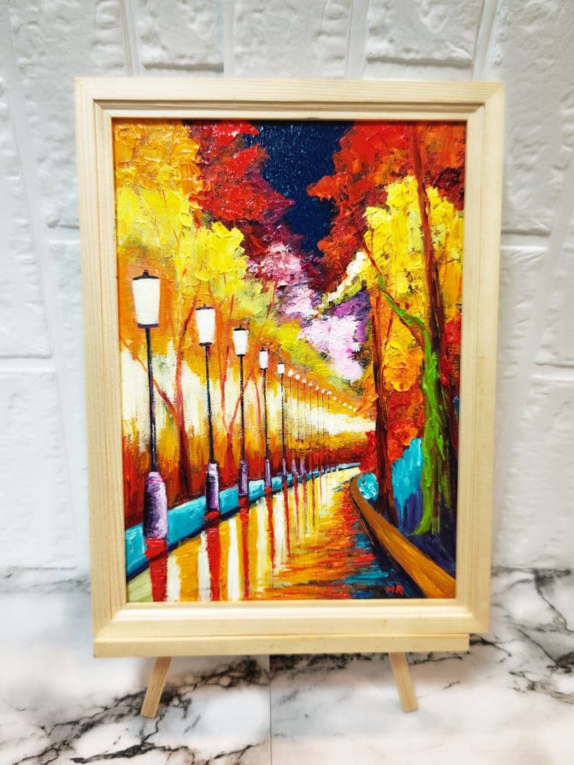 油絵 絵画 【夜の秋】