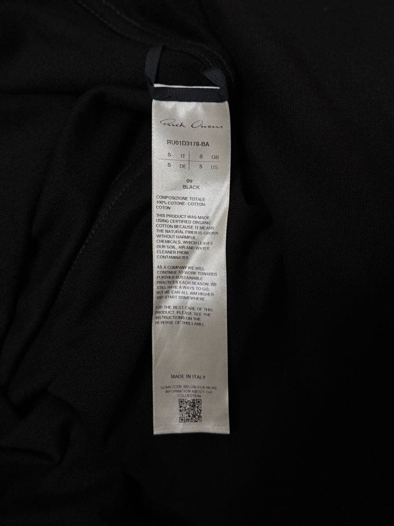 トップス Rick Owens SPLINTERED TARP T BLACK 24SS