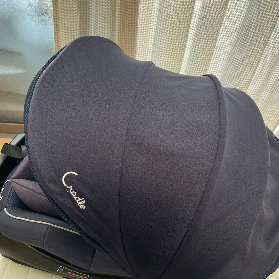 チャイルドシート　クレイドル オーカクルターンプライム ISOFIX ネイビー