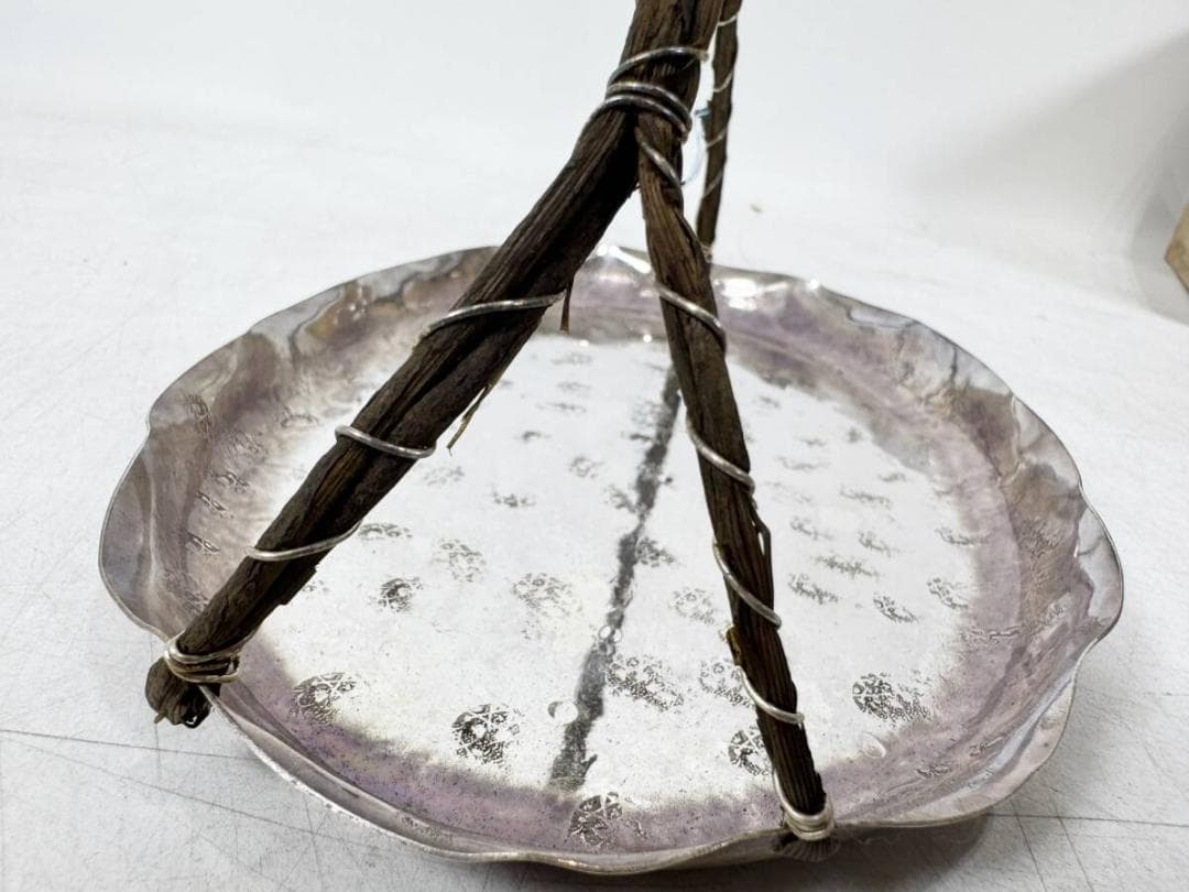 純銀製　菓子器　呉杉堂　茶道具　古道具　重量約157.4ｇ　骨董　古美術　共箱付