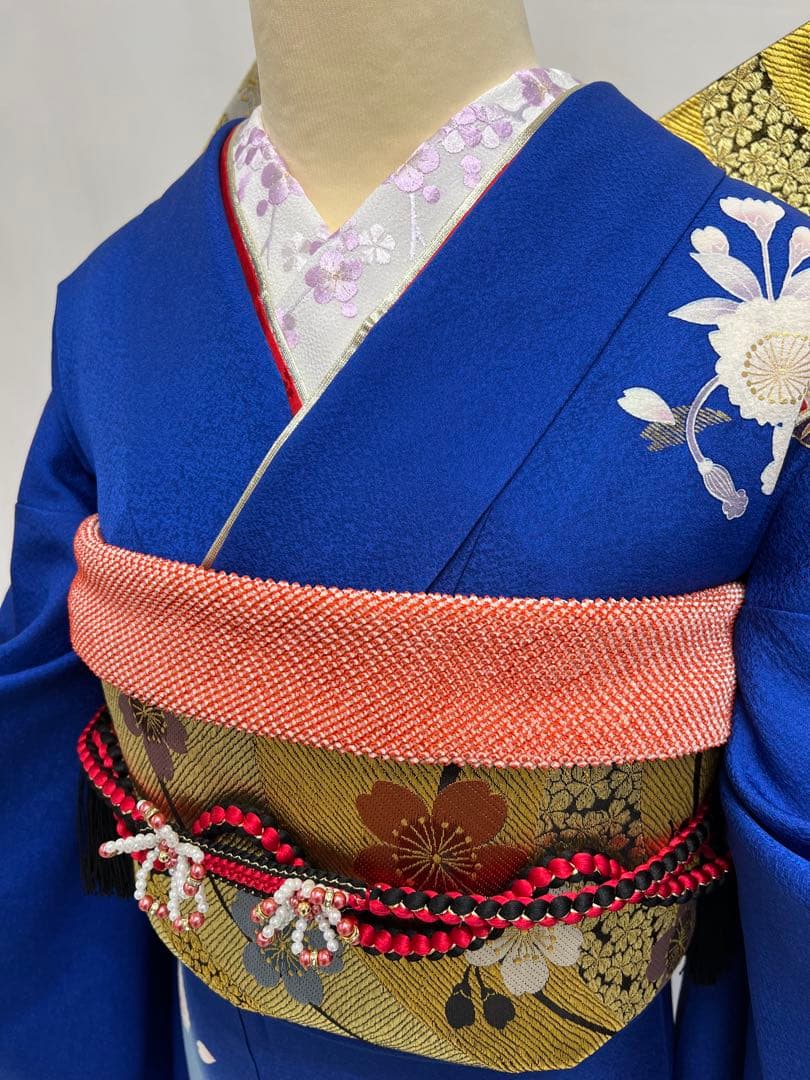 小柄な方に♪ 振り袖　フルセット　別誂長襦袢　成人式　金彩加工　刺繍入り　677