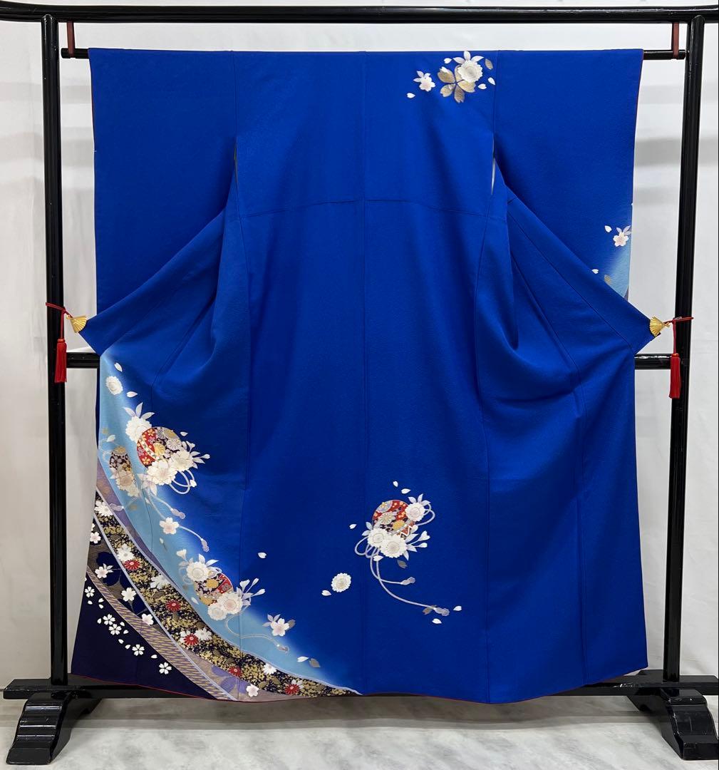 小柄な方に♪ 振り袖　フルセット　別誂長襦袢　成人式　金彩加工　刺繍入り　677