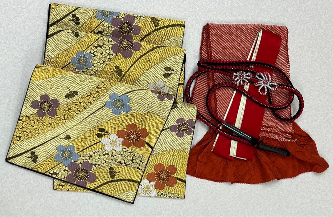 小柄な方に♪ 振り袖　フルセット　別誂長襦袢　成人式　金彩加工　刺繍入り　677