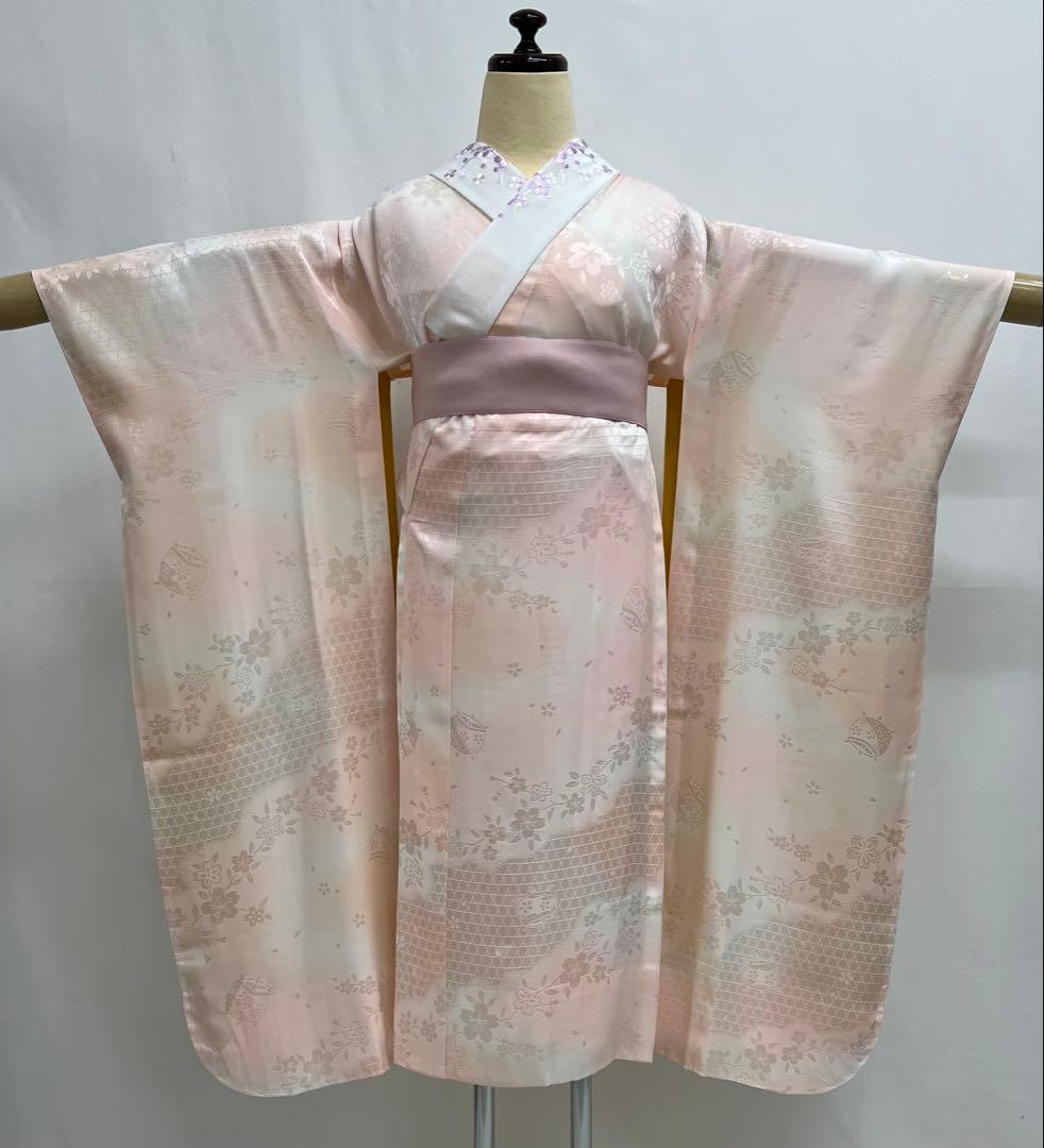 小柄な方に♪ 振り袖　フルセット　別誂長襦袢　成人式　金彩加工　刺繍入り　677