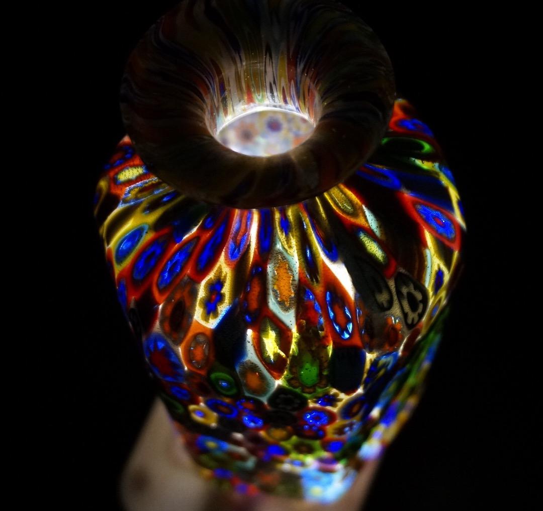 ベネチアンガラス　ミルフィオリの「アンティーク」の6角の花瓶