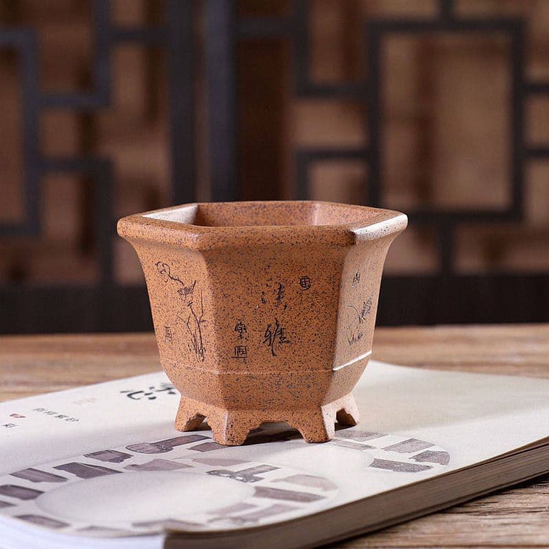 六角鉢 紫砂の鉢 盆栽鉢 植木鉢 小品盆栽鉢 大品盆栽鉢