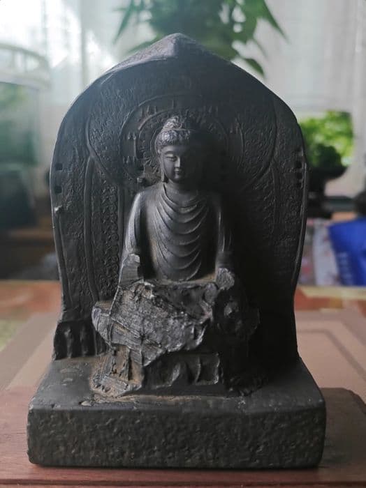 石仏 石像 龍門石窟盧舎那大仏仏像 家内 茶室 禅意 置物 工芸品