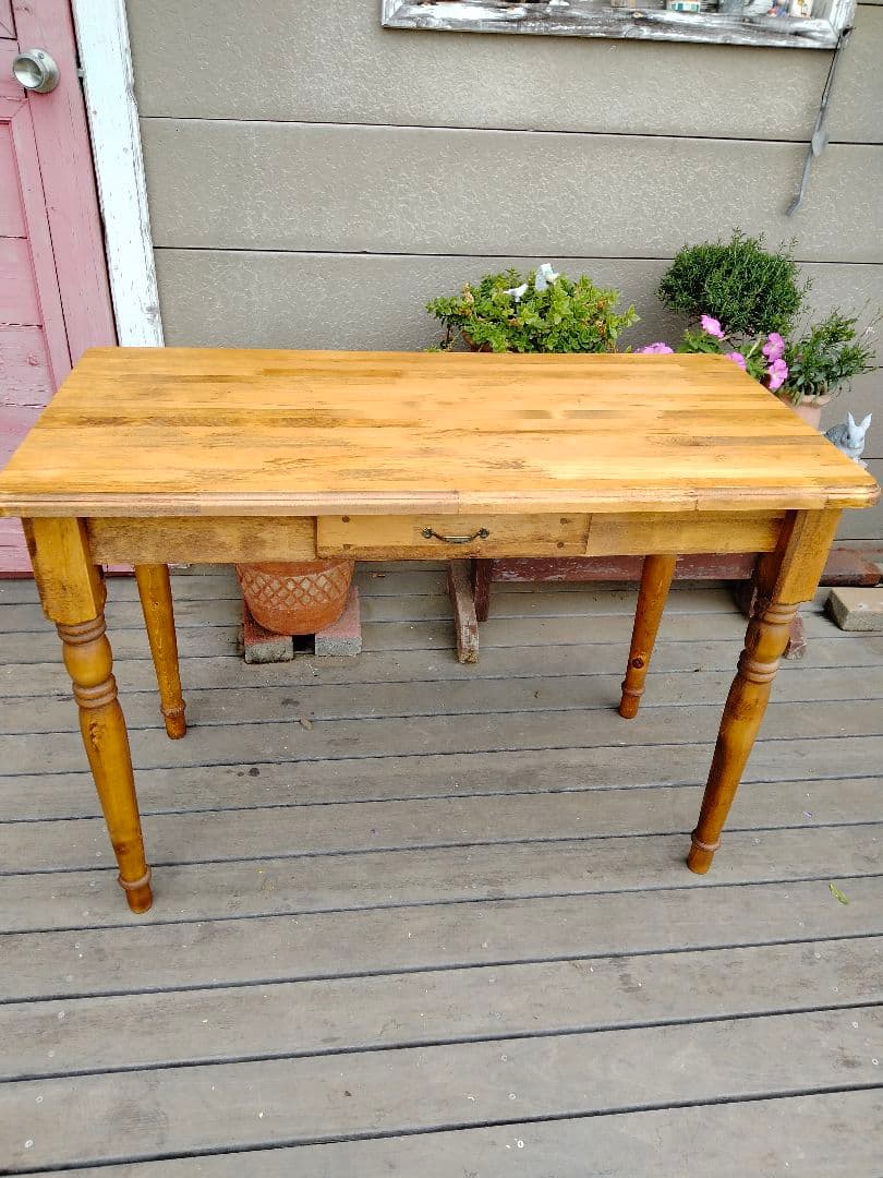 カントリー木工　ろくろ脚のパソコンデスク　机　作業台