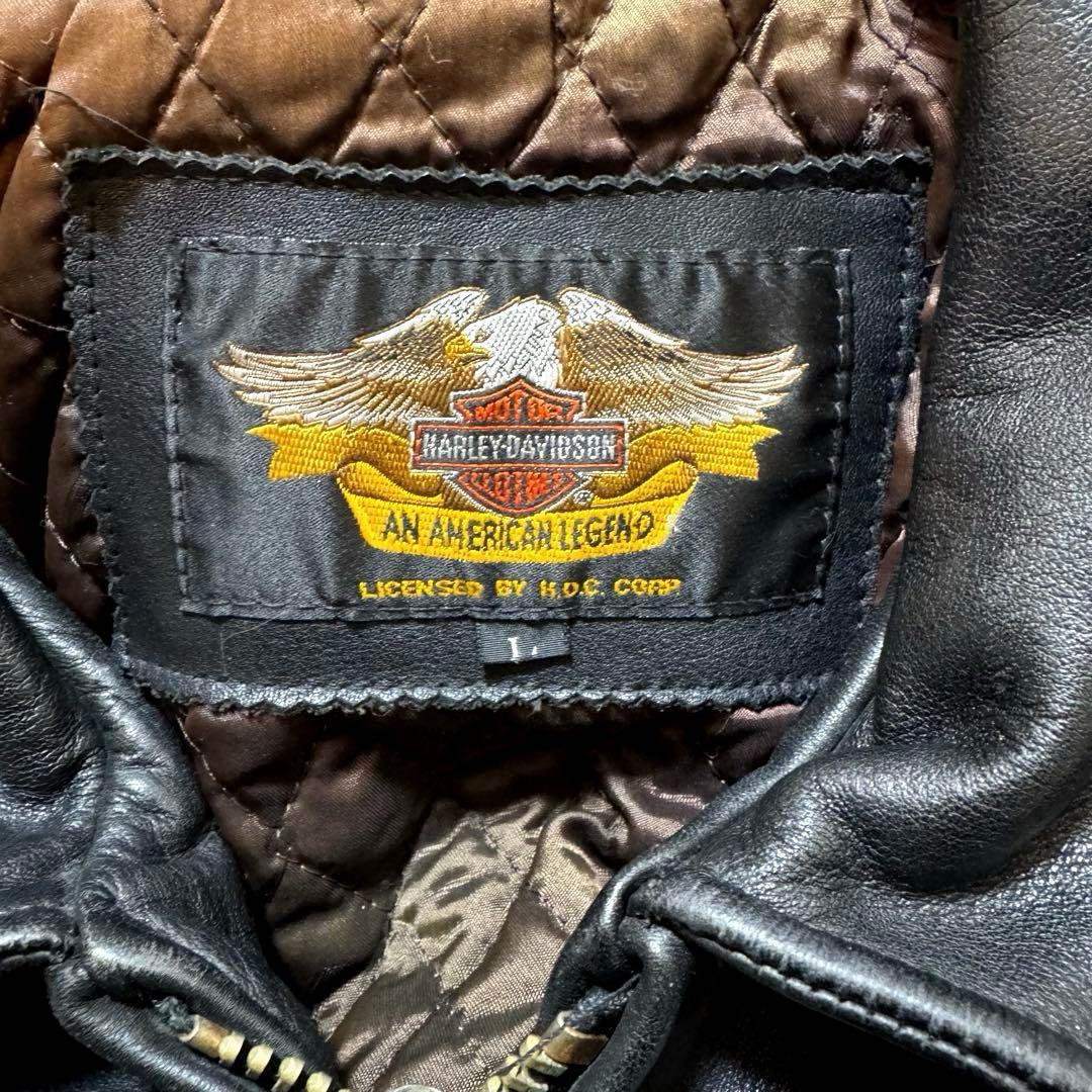 ハーレーダビッドソン レザージャケット シングルライダース　L ブラック 人気