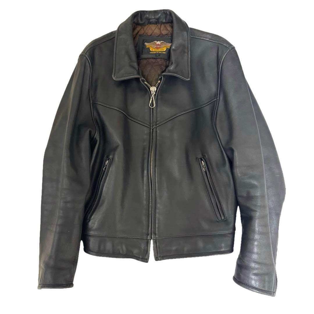 ハーレーダビッドソン レザージャケット シングルライダース　L ブラック 人気