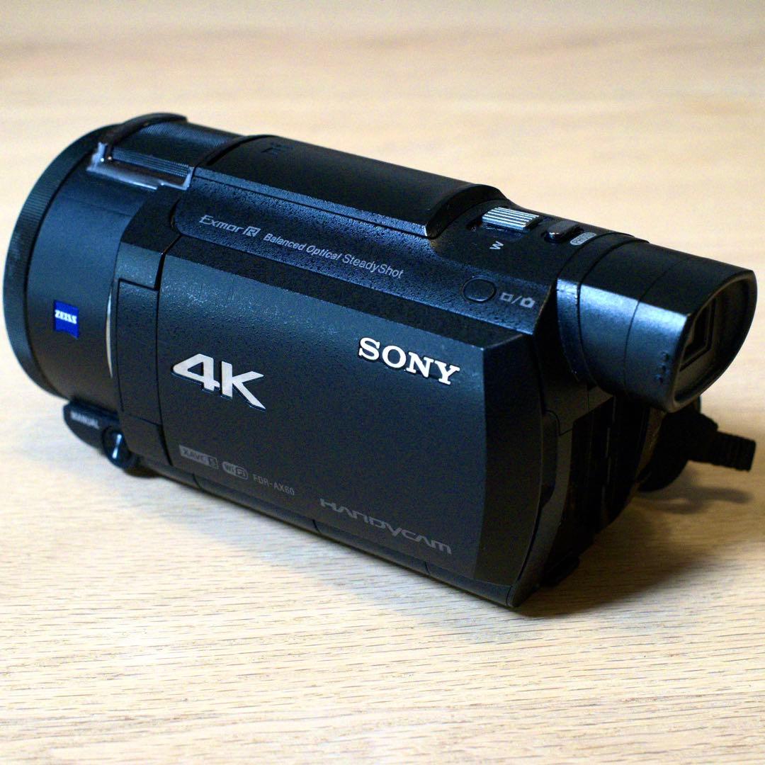 【美品】SONY 4K ビデオカメラ FDR-AC60本体 ZEISSレンズ