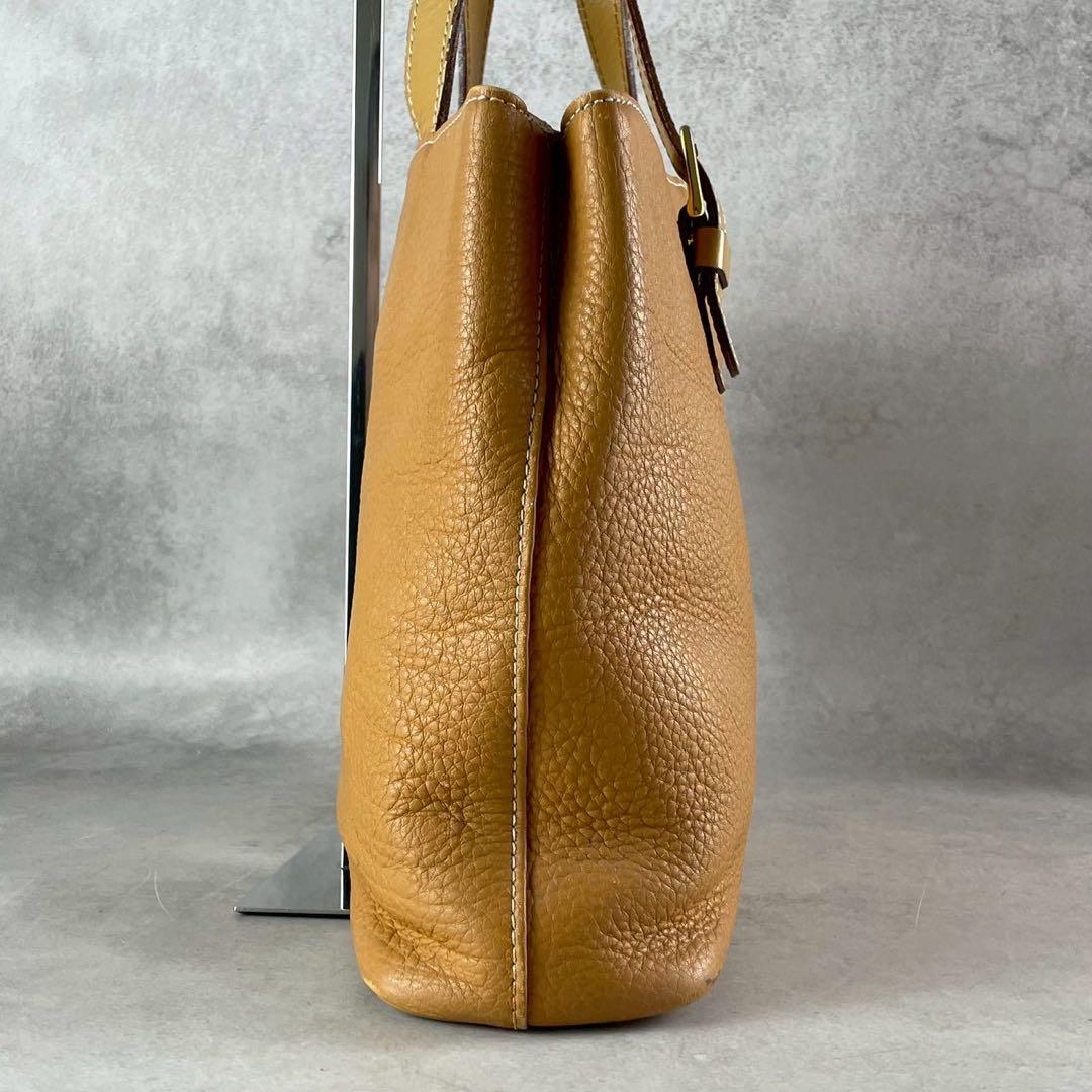 【美品✨】バーバリー シボ革 ハンドバッグ 裏地ノバチェック ロゴ金具 茶色