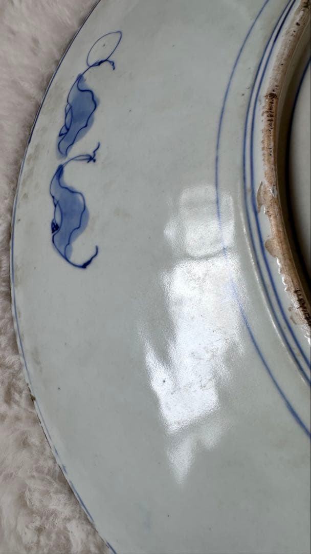 古伊万里　馬と瓢箪図　大皿　約46cm