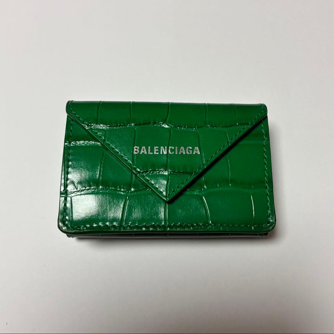 BALENCIAGA グリーン 三つ折り財布