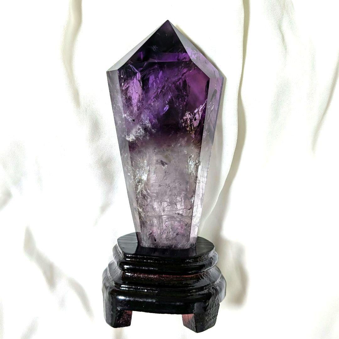アメジスト磨き石（台座付き）
