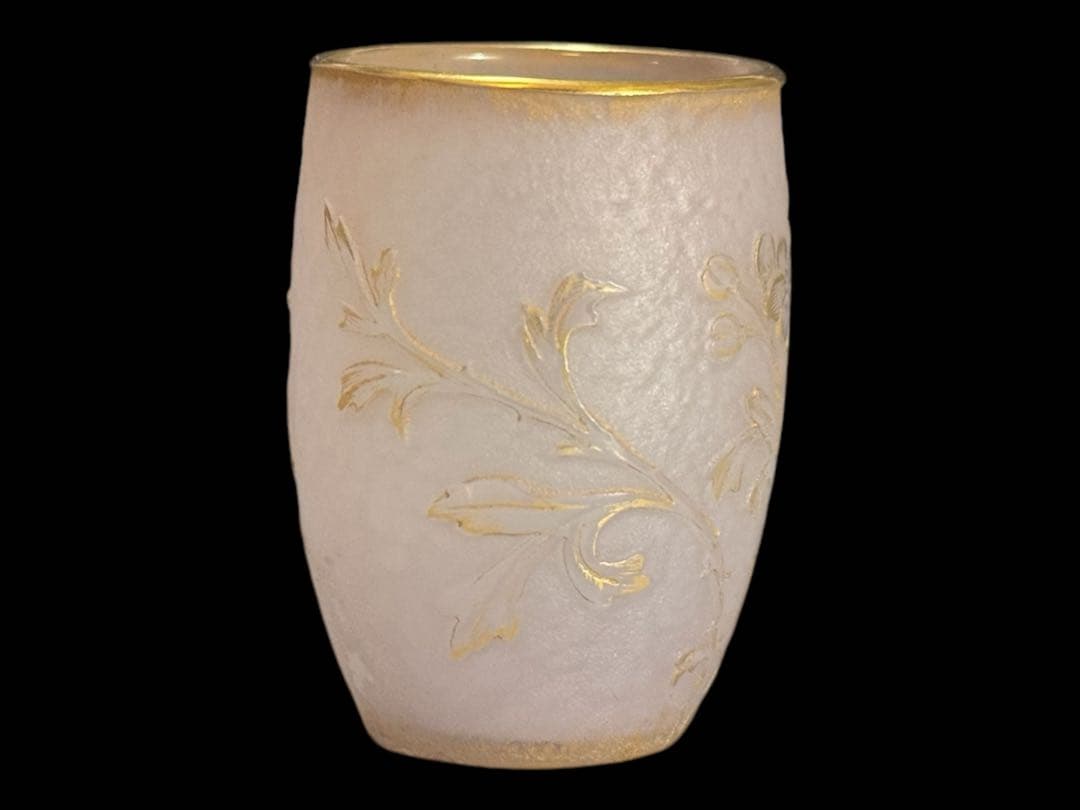 ドームナンシー 花文ミニチュアール ジブレ仕上げ 金彩 花器