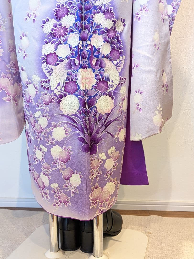 振袖フルセット 身丈155裄62 豪華振袖 暈し染め 銀彩 紫 逸品 成人式
