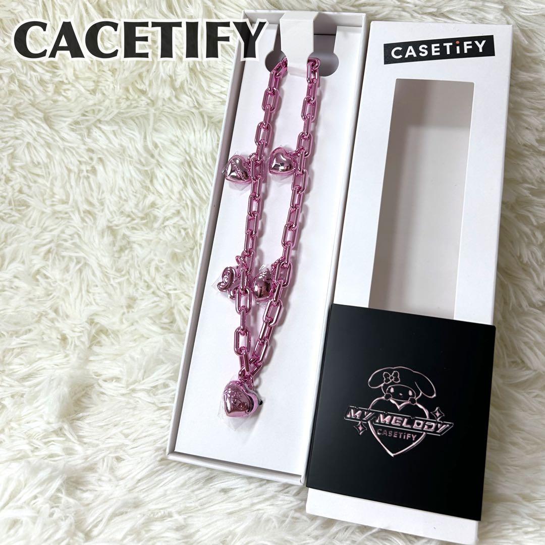 CASETiFY マイメロディーピンクハートチェーンストラップ　スマホストラップ