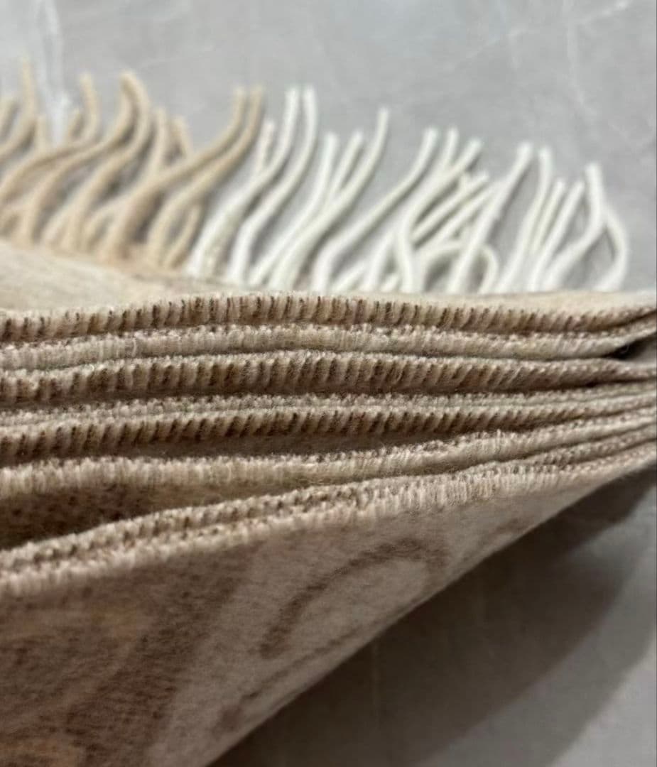 LOEWE ロエベ　180✖️40 ウール×カシミヤマフラー　ベージュ系