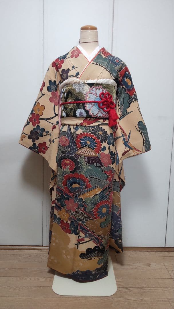 振袖一式　フルセット　紅型　正絹　超美品　おまけ付き