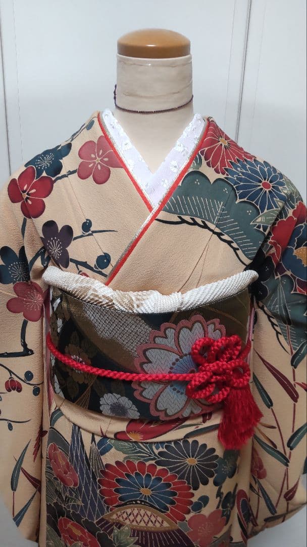 振袖一式　フルセット　紅型　正絹　超美品　おまけ付き