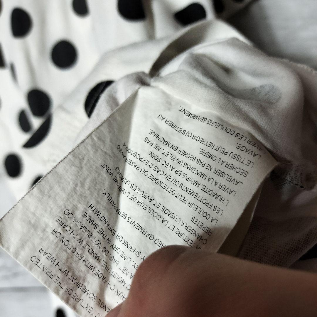 トリココムデギャルソン 丸襟 ポロシャツ ブラウス ドット 水玉 コットン 綿