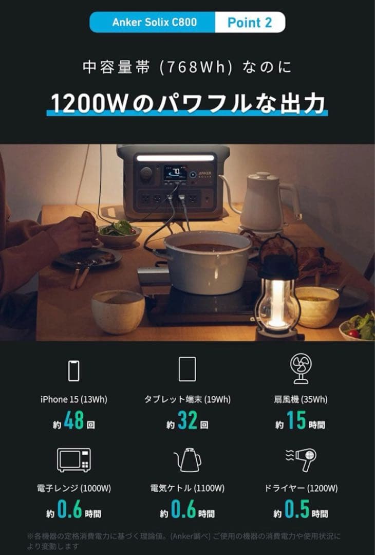 【新品 】アンカー Solix C800 ポタ電リン酸鉄768Wh 5年保証