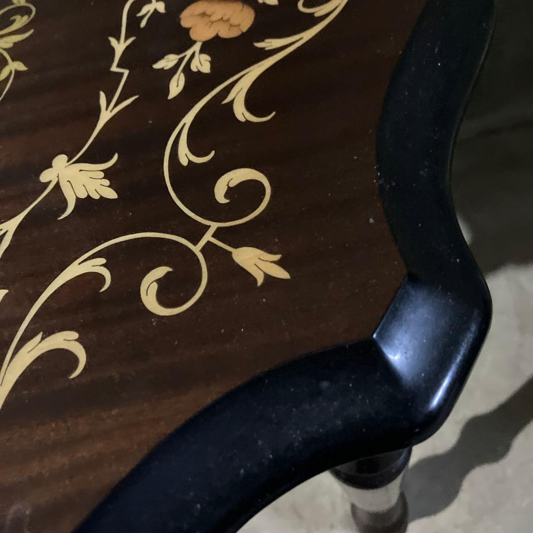 アンティーク 象嵌 サイドテーブル ナイトテーブル ヴィンテージ