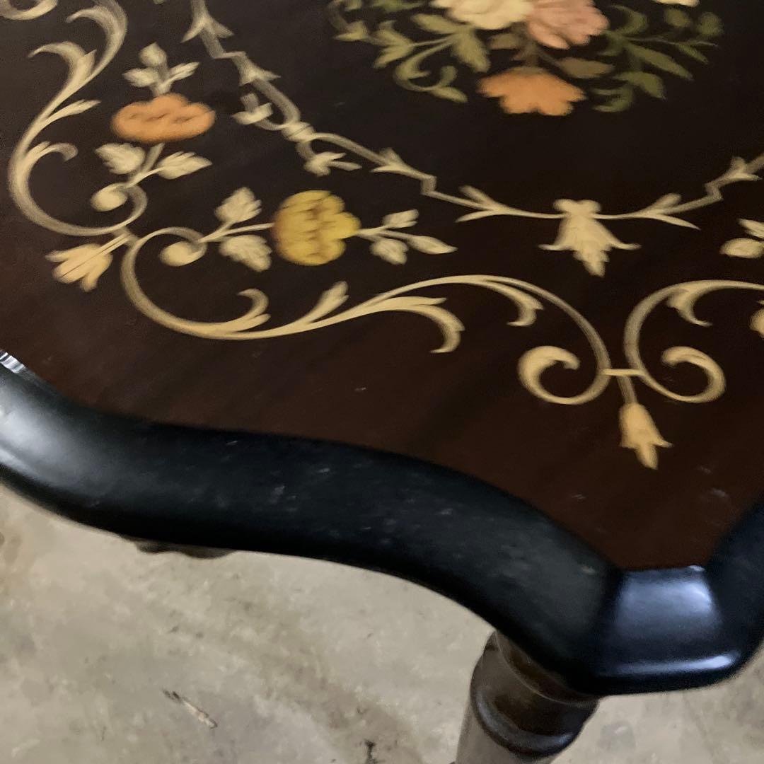 アンティーク 象嵌 サイドテーブル ナイトテーブル ヴィンテージ