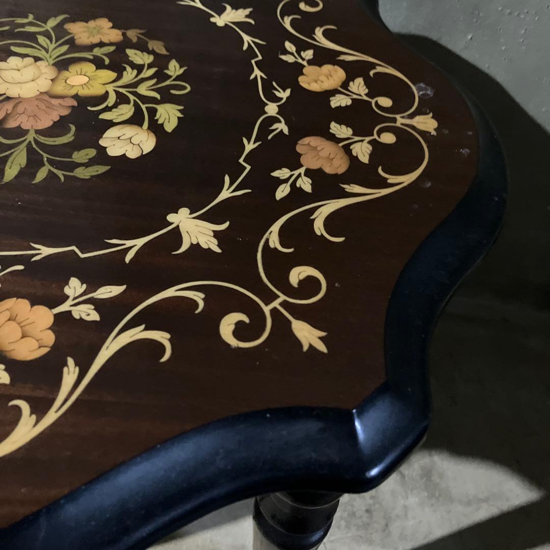 アンティーク 象嵌 サイドテーブル ナイトテーブル ヴィンテージ