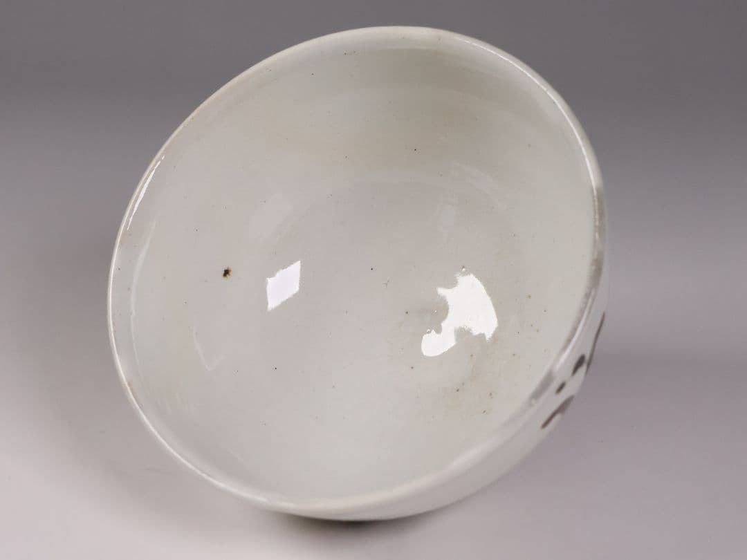 茶道具 鏡山窯 井上東也 唐津 茶碗 共箱 黄布 陶芸【MB86】